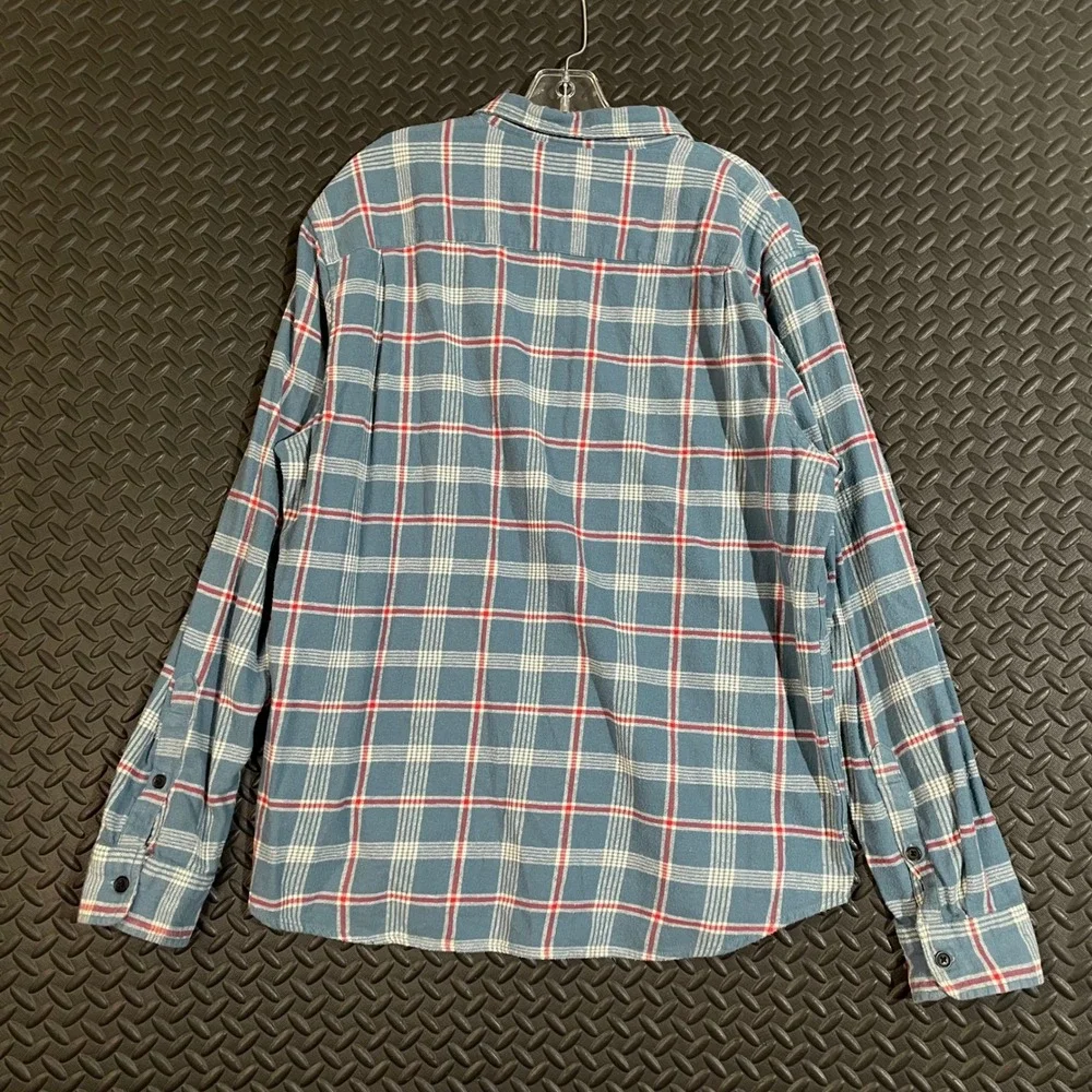 Lucky Brand Blue Plaid Classic Fit Button Up Shirt Men's‎ Size XL